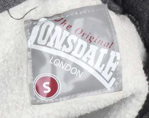 Lonsdale Men's Grey S Pullover Hoodie, Hooded, Gym Wear