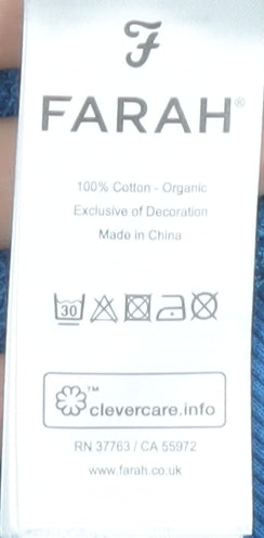 Farah Men's Blue Logo 1/2 Zip Sweatshirt L