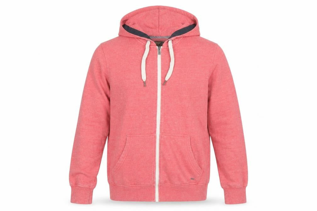 Solid Men's Red Full Zip Hoodie Small