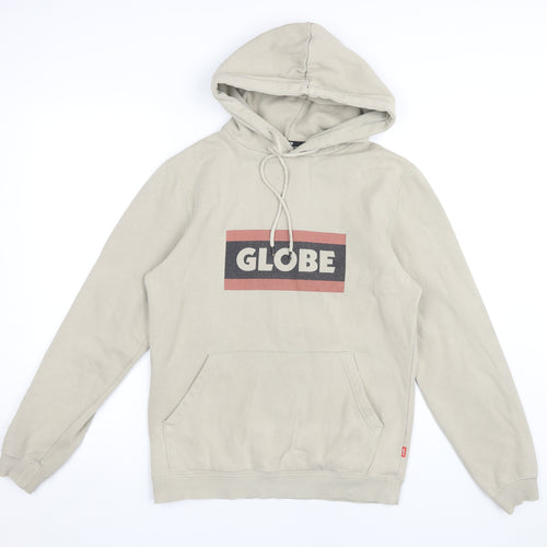 Globe Men's Beige Pullover Hoodie XS Logo Skateboarding