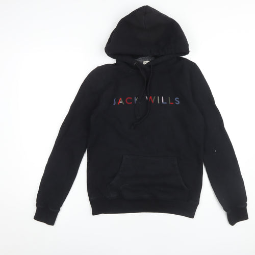 Jack Wills Women's Black Pullover Hoodie Size 6