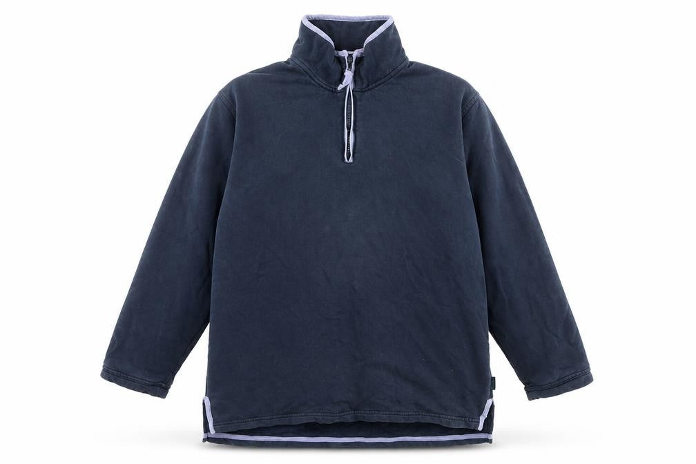 Front view of Boden unisex adults navy long sleeve pullover hoodie m