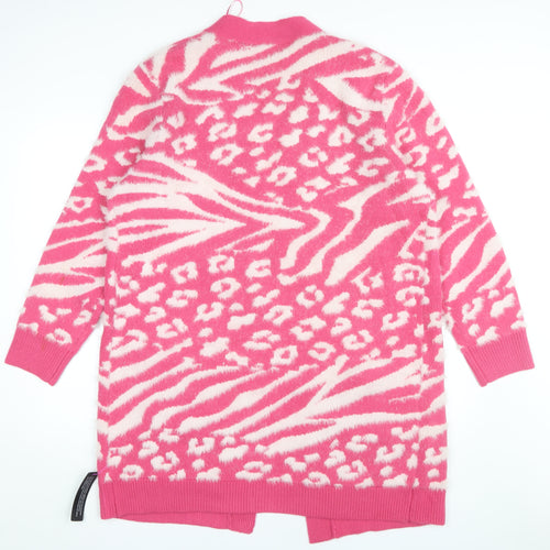 Dusk Women's Pink Animal Print Cardigan Size 16