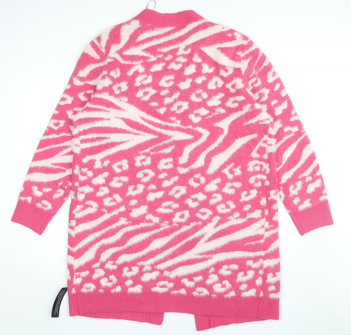 Dusk Women's Pink Animal Print Cardigan Size 16