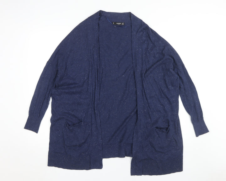 Mango Women's Blue Long Sleeve Cardigan Size 10