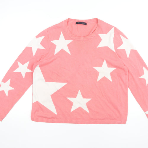 Marks and Spencer Women's Pink Star Jumper Size 14