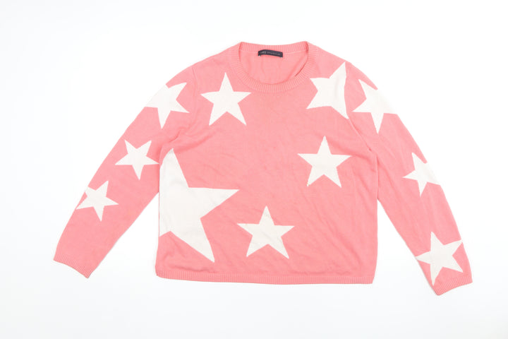 Marks and Spencer Women's Pink Star Jumper Size 14