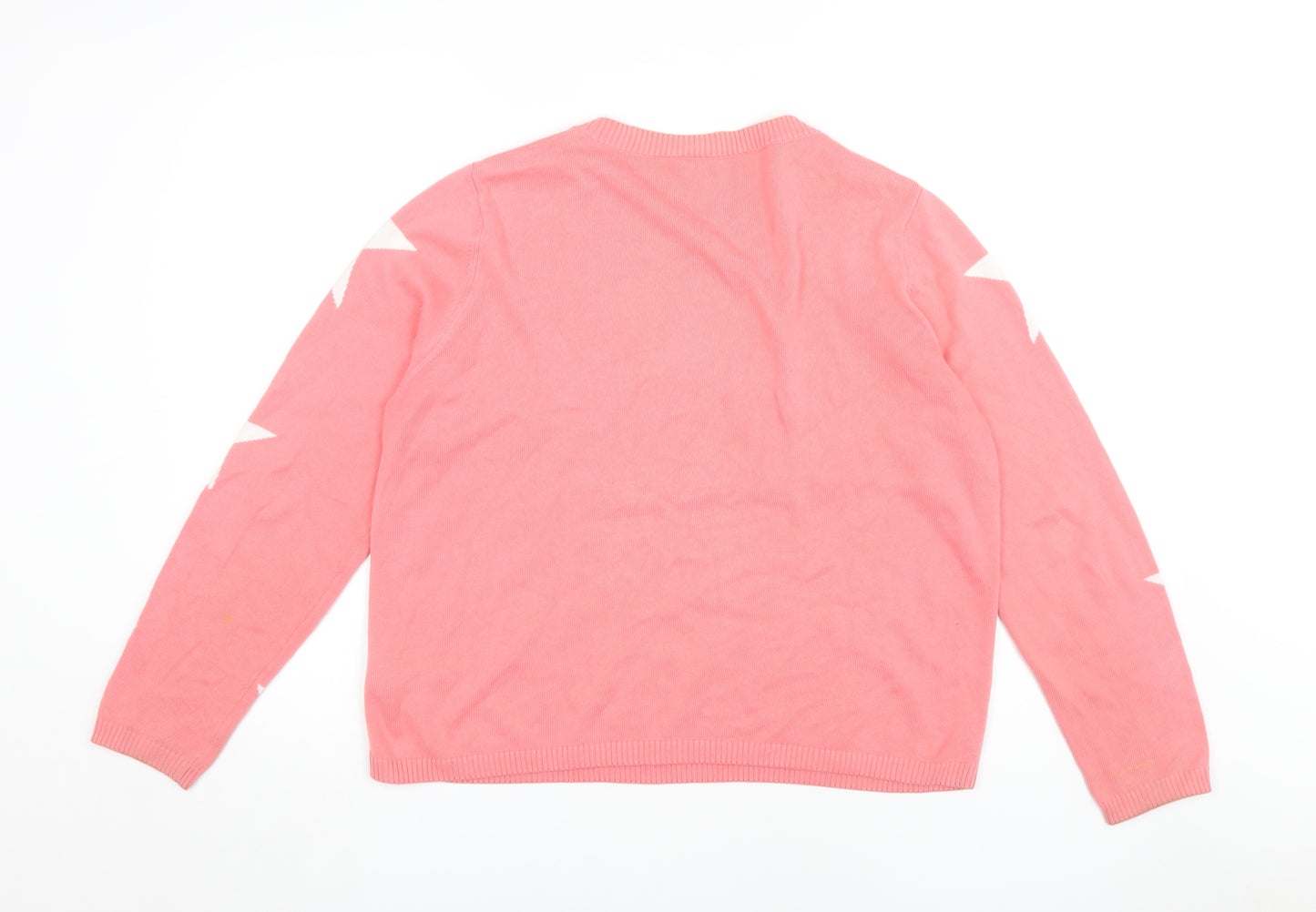 Marks and Spencer Women's Pink Star Jumper Size 14