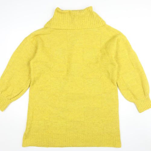 River Island Women’s Yellow Cowl Neck Knit Dress L