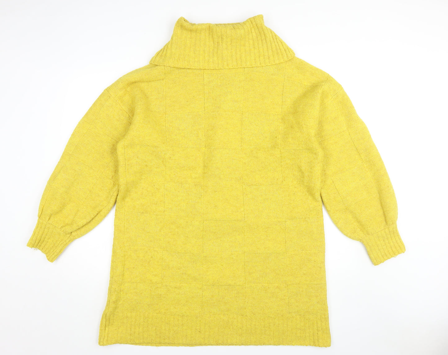 River Island Women’s Yellow Cowl Neck Knit Dress L