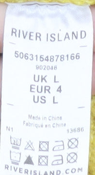 River Island Women’s Yellow Cowl Neck Knit Dress L