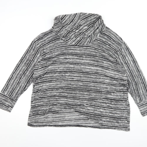 Saloos Women's Grey Striped Top, Size 12