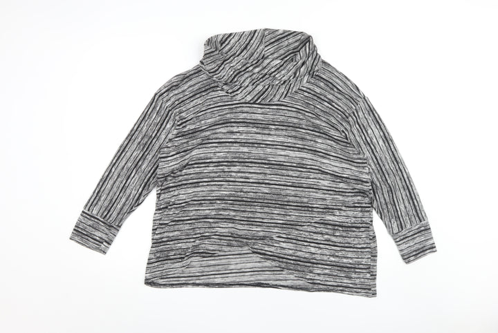 Saloos Women's Grey Striped Top, Size 12