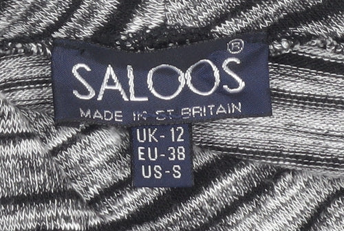 Saloos Women's Grey Striped Top, Size 12