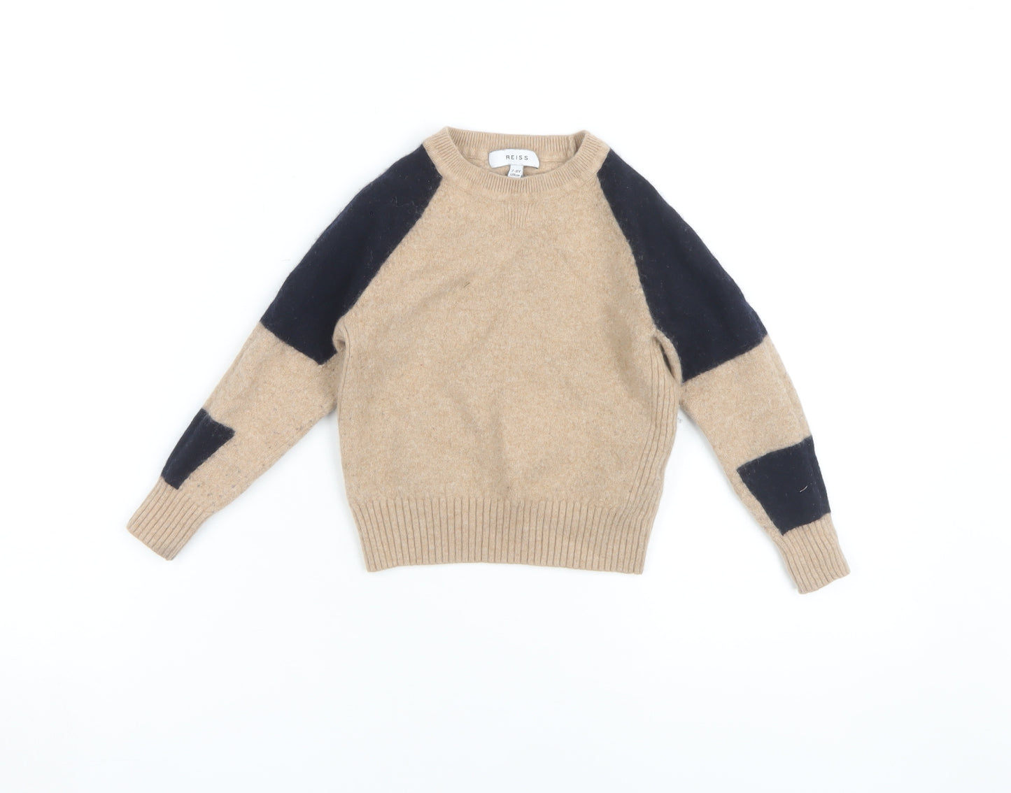 Reiss Boys Beige Crew Neck Jumper 7-8 Years