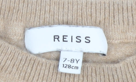 Reiss Boys Beige Crew Neck Jumper 7-8 Years