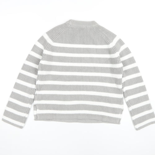 Marks and Spencer Women's Grey Striped Pullover Jumper S