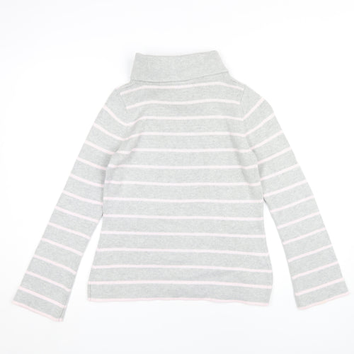 Marks and Spencer Women's Grey Striped Roll Neck Jumper