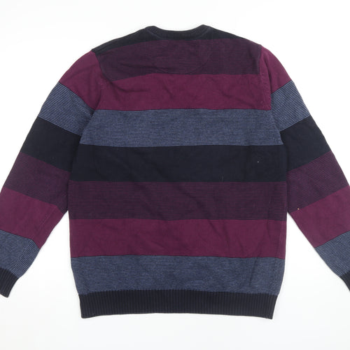 Maine New England Mens Striped Pullover Jumper Size L