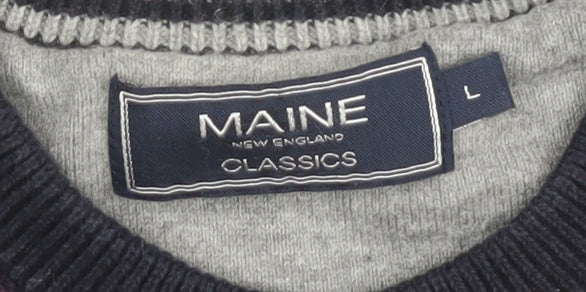 Maine New England Mens Striped Pullover Jumper Size L