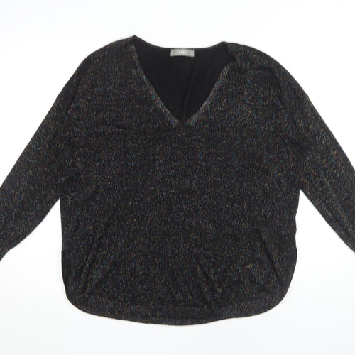 Oasis Women's Black V-Neck Pullover Jumper - Size L