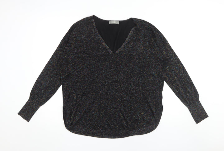 Oasis Women's Black V-Neck Pullover Jumper - Size L