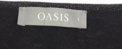 Oasis Women's Black V-Neck Pullover Jumper - Size L
