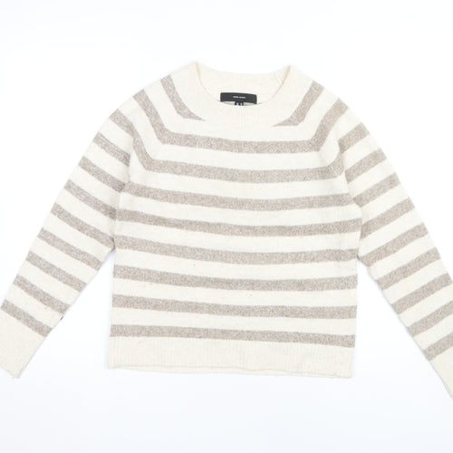 Vero Moda Women's Beige Striped Pullover Jumper XS