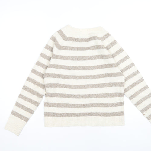 Vero Moda Women's Beige Striped Pullover Jumper XS