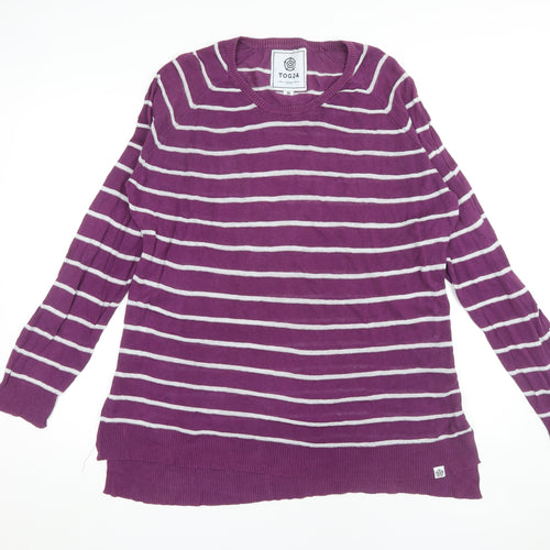 TOG24 Women's Purple Striped Pullover Jumper Size 16