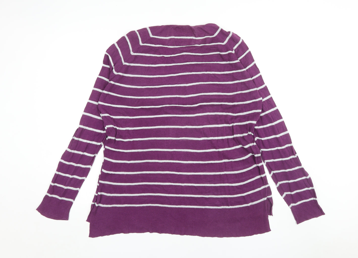 TOG24 Women's Purple Striped Pullover Jumper Size 16