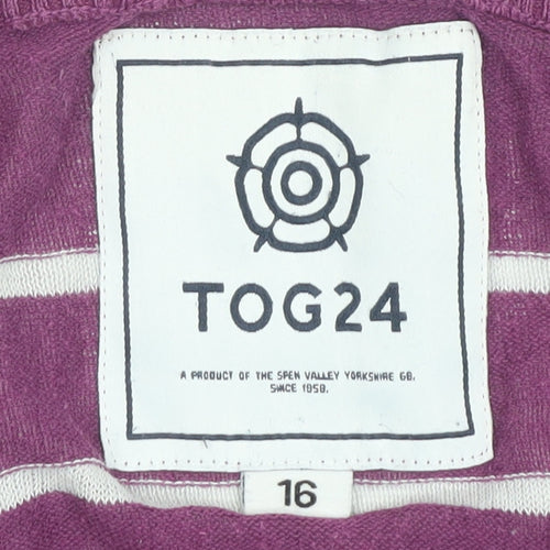 TOG24 Women's Purple Striped Pullover Jumper Size 16