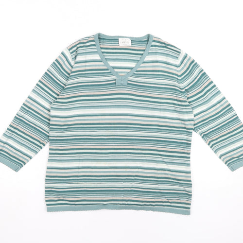 Eastex Women's Multicoloured Striped Pullover Jumper 12