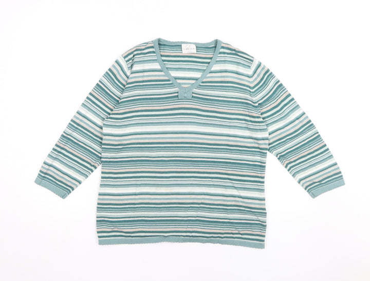 Eastex Women's Multicoloured Striped Pullover Jumper 12