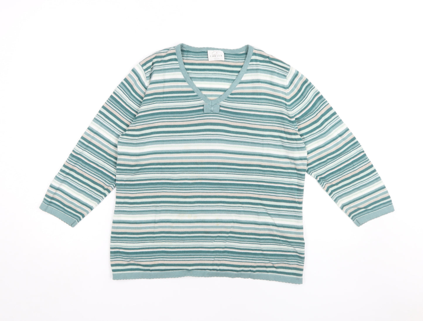 Eastex Women's Multicoloured Striped Pullover Jumper 12