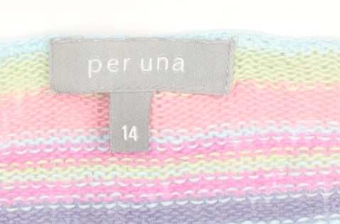 Marks and Spencer Womens Multicoloured Striped Jumper Size 14