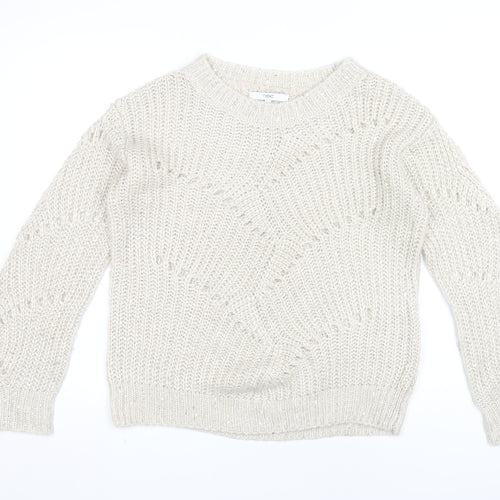 Next Women's Beige Knit Pullover Jumper Size 12