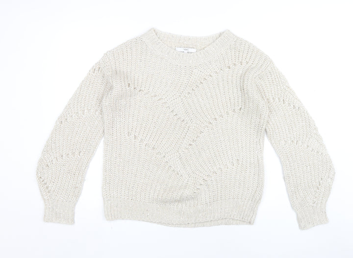 Next Women's Beige Knit Pullover Jumper Size 12