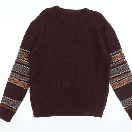 Soulcal & Co Men's Multicoloured XL Cable-Knit Jumper