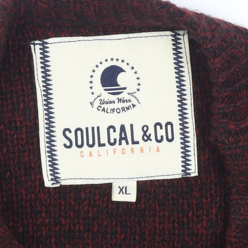 Soulcal & Co Men's Multicoloured XL Cable-Knit Jumper