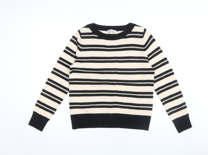 Somerset by Alice Temperley Women’s Black Striped Pullover Jumper Size 14
