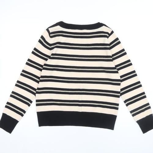 Somerset by Alice Temperley Women’s Black Striped Pullover Jumper Size 14