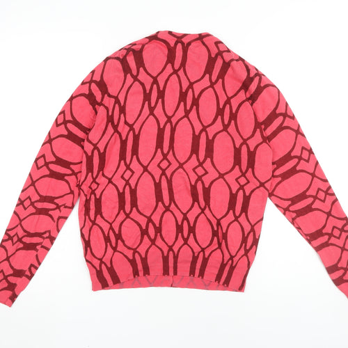 Marks and Spencer Women's Red Cardigan, Size 14, Geometric