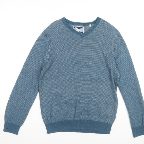 Mantaray Men's Blue Cotton Pullover Jumper M
