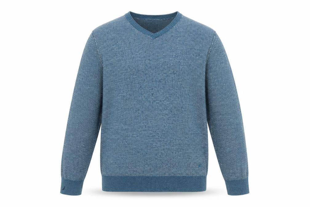 Front view of Mantaray Men's Blue Cotton jumper M