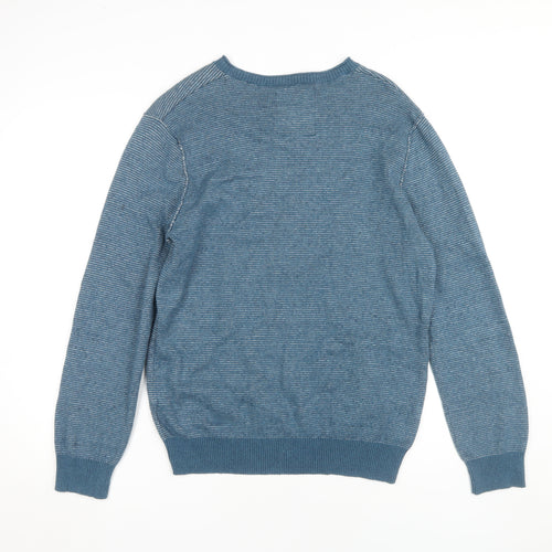 Mantaray Men's Blue Cotton Pullover Jumper M