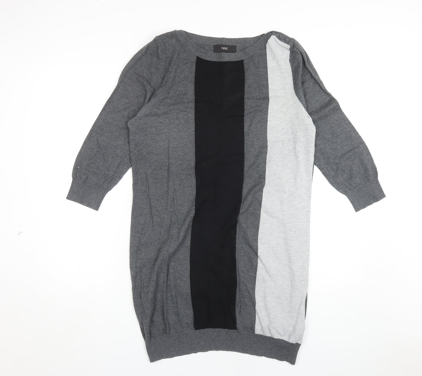 Next Women's Grey Colourblock Shift Dress Size 16