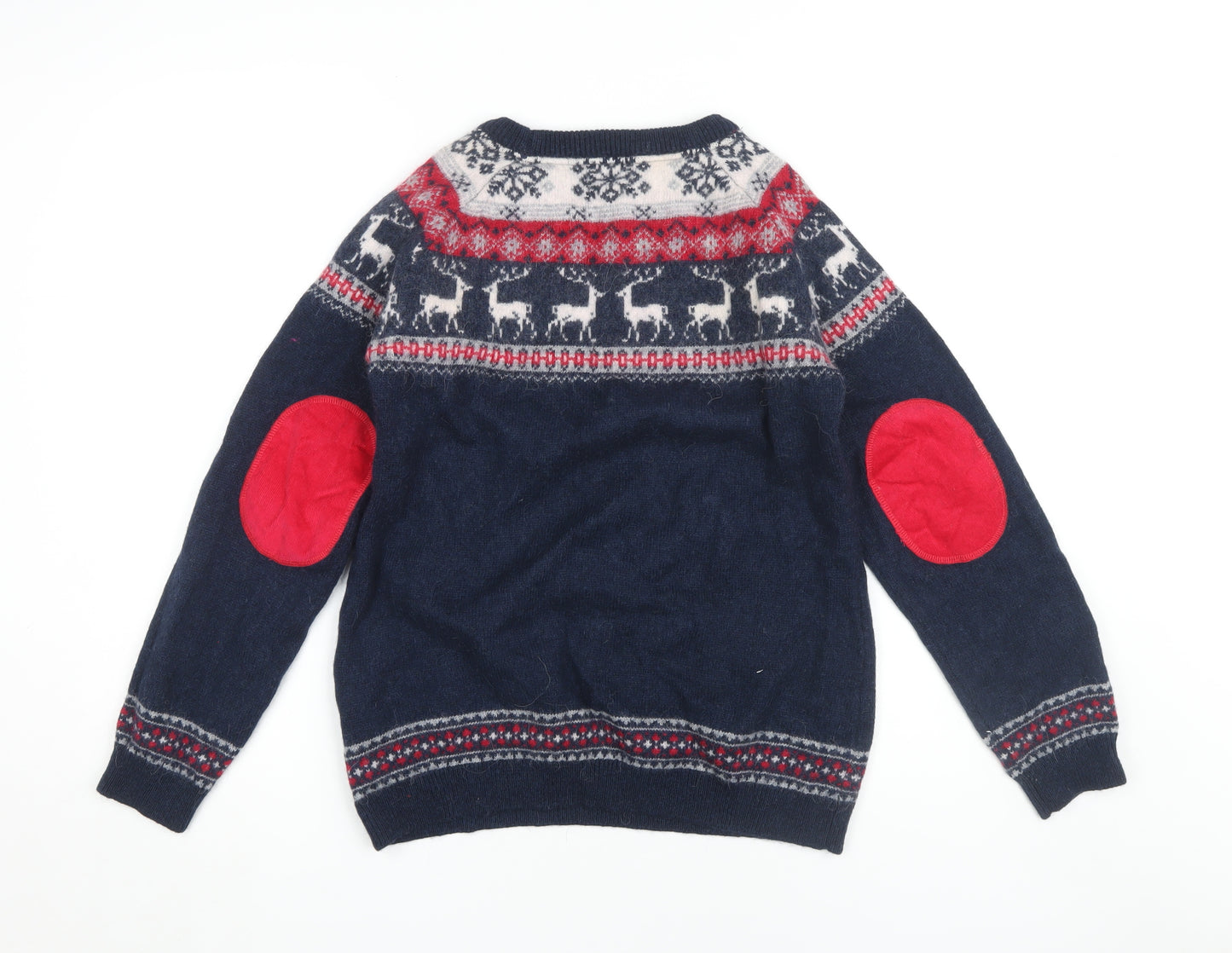 Ness Women's Blue Fair Isle Pullover Christmas Jumper M