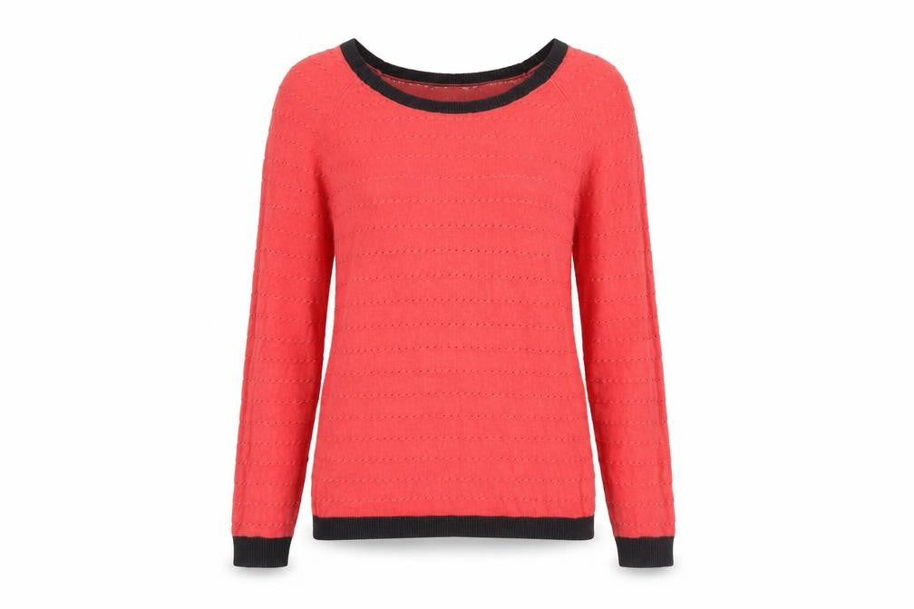 Front view of Oasis Women's Red jumper, XS, Cotton Blend