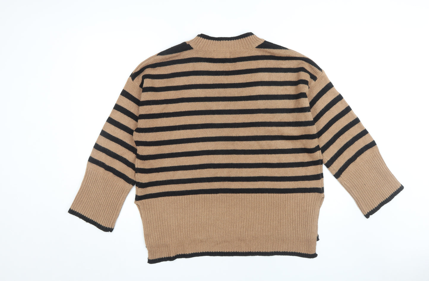 AX Paris Women's Brown Black Striped Pullover M